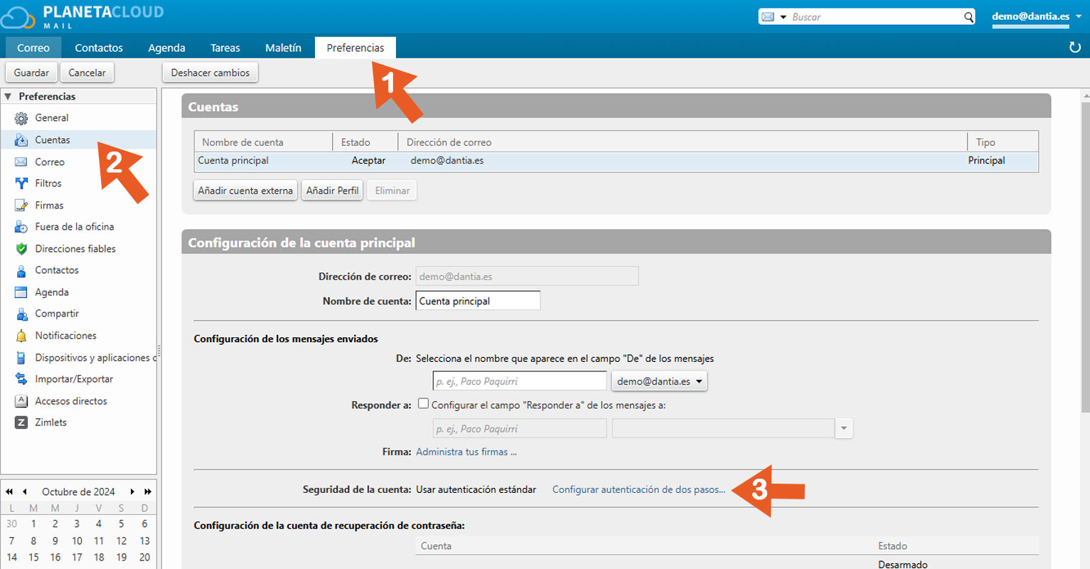 Guía para habilitar a autentificación de dos factores en Zimbra